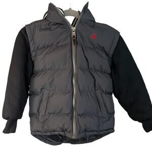 J. Whistler Boys Black Hooded Puffer Jacket Size 7